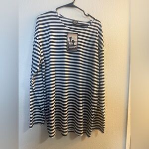 MFH Black and White Striped Shirt